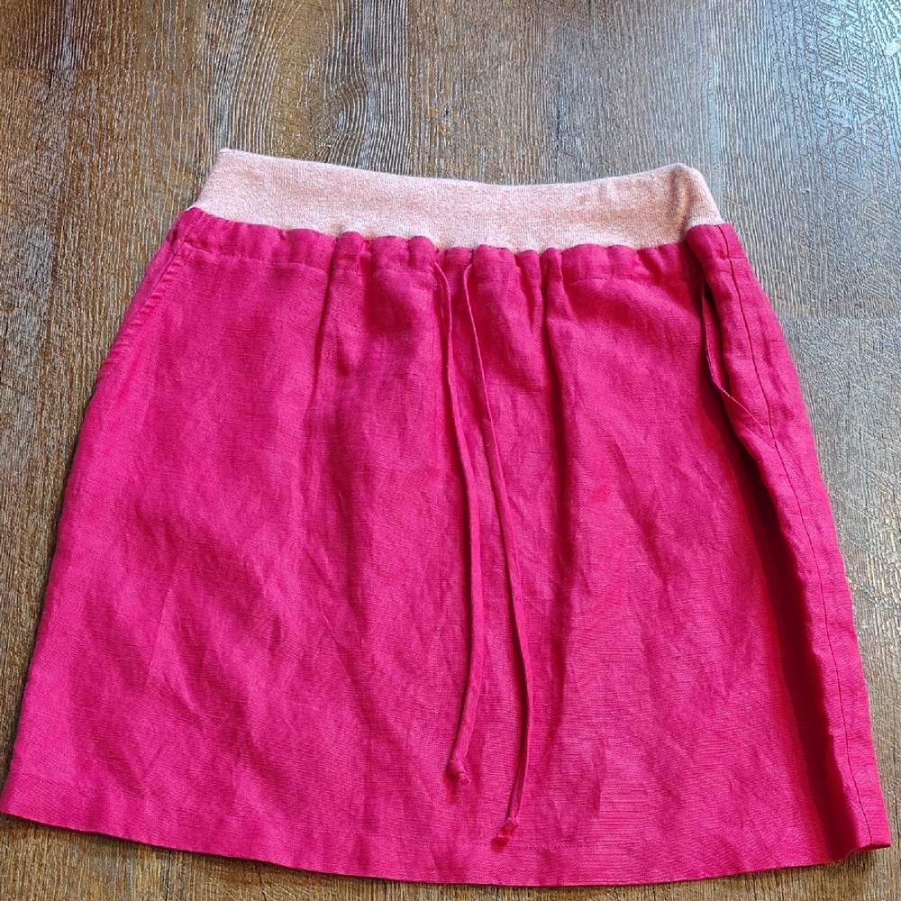 Anthropologie‎ Women's 4' Fuchsia Drawstring Waist Mini Skirt